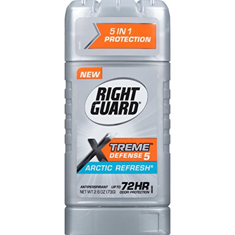 Right Guard Xtreme Defense 5 Arctic Refresh Antiperspirant,2.6 oz ( Pack of 6)