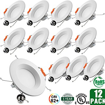 Hykolity Energy Star UL Listed 6-Inch 13W 1100LM Dimmable LED Recessed Lighting, 3000K - Warm White, 12 Pack