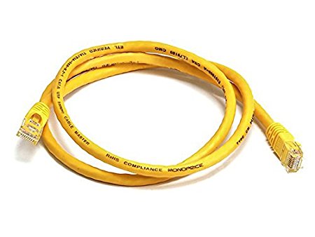 Monoprice 3-Feet 24AWG Cat6 550MHz UTP Ethernet Bare Copper Network Cable, Yellow (102298)