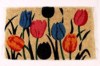 Kempf Multi Tulip Natural Coco Doormat, 18 by 30 by 1-Inch