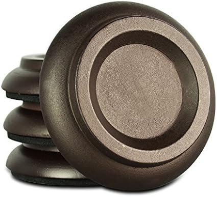Soarun Hardwood Upright Piano Caster Cups with EVA Foam Piano Pad Furniture Round Load Bearing Pads Set of 4 (Brown Wood)