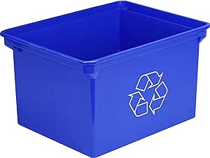 Storex 9 Gallon Recycle Bin, Blue, 1 Count (61549A01C)