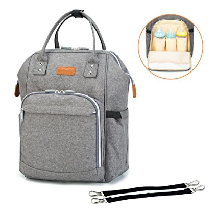 Diaper Bag Multi-Function Travel Backpack Nappy Bags, Nappy Tote Bag / Stroller Straps for Baby Care, Large Capacity, Stylish and Durable, Newborn Gifts 300D Linen gray (300D Linen gray)
