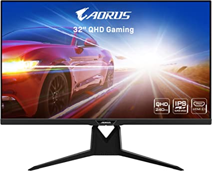 AORUS FI32Q-X 32"QHD SS IPS Gaming -Monitor,Built-in-KVM,2560x1440Display,240Hz RefreshRate,1ms ResponseTime(GTG),1xDisplayPort 1.4,2xHDMI 2.1,3xUSB 3.0,-KVM USB Type-C