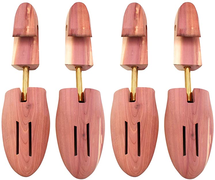 Kilocircle Men's Adjustable Red Cedar Wood Shoe Tree Single Tube 2 Packs