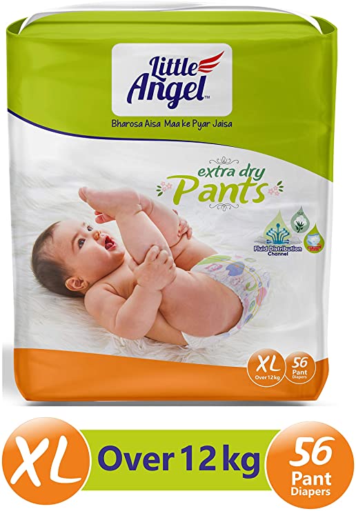 Little Angel Baby Diaper Pants, X-Large (56 Count)