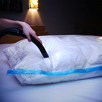 Vacuum Storage Bags - 6 Clear Jumbo Space Saver Bags for Clothes, Duvets, Storage By Zip&Win (JUMBO -35" x48" -6 BAGS)