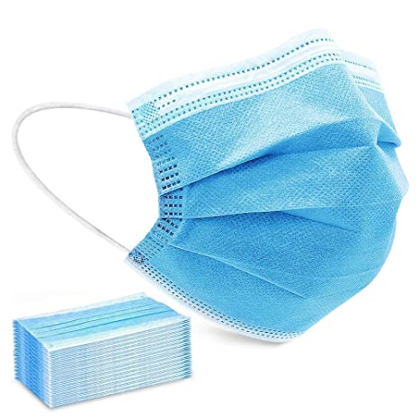 Sable 50Pcs Disposable Face Mask 3 Ply Protective Mask for Protection Breathable Non-Woven Face Mask