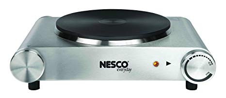 Nesco SB-01 Stainless Steel Electric Burner, 1500-watt, Silver