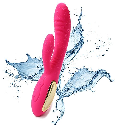 Tulip Personal Vibrator Rabbit Massager - Rechargable Waterproof Therapeutic Vibrator, Flexible Comfortable Body-Safe Material, Quite Travel Friendly, Best Gift For Women