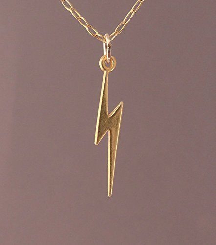 Tiny Gold Lightning Bolt Necklace also in Silver