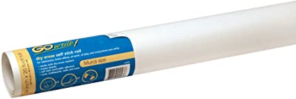 GoWrite! PACAR2420 Self-Adhesive Dry Erase Roll, White, 24" x 20', 1 Roll