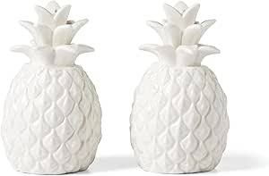 Lenox 893879 Wicker Creek Pineapple Salt & Pepper Set, 0.66, White