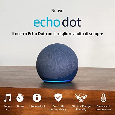 Nuovo Echo Dot (5ª generazione, modello 2022) | Altoparlante intelligente con integrazione Alexa | Blu notte