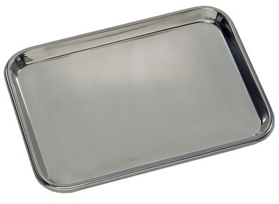 Grafco 3261 Flat Type Instrument Tray, Stainless Steel, 13-5/8" x 9-3/4" x 5/8"