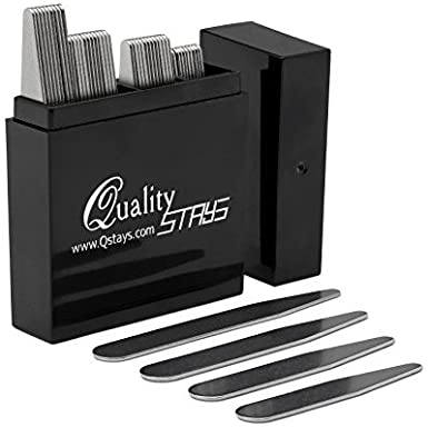 44 Metal Collar Stays - 4 sizes in a Box for Men (Mix)
