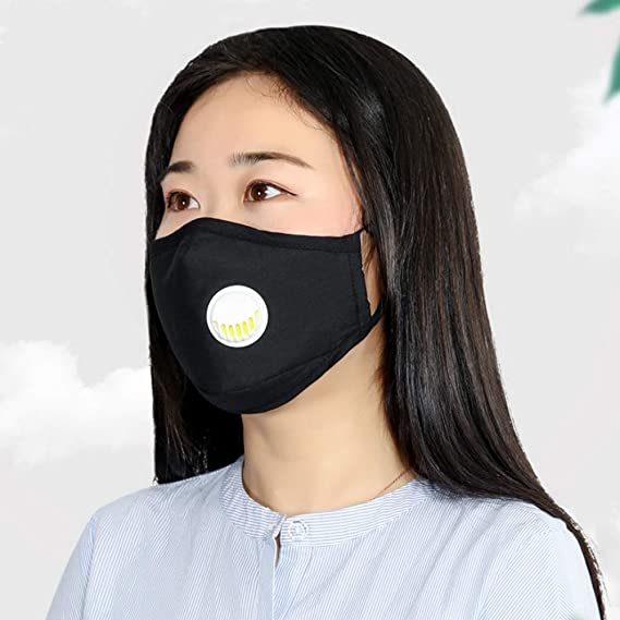 Safety Dust Mask,Breathing Valve Respirator with PM2.5 Filters，Easy Breathe Reusable Washable Face Mask,Protection from Dust, Pollen, Pet Dander, Other Airborne Irritants ((With breathing valve))