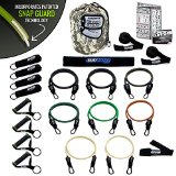 Bodylastics STRONG MAN Stackable Resistance Bands Sets - These top notch Home and Travel Gyms include Our Best Quality ANTI-SNAP exercise tubes heavy Duty Components AnchorsHandlesAnkle Straps and exercise training resources