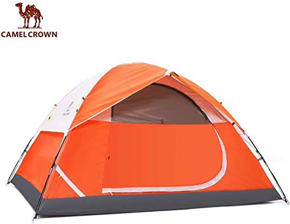 CAMEL CROWN 3-4 Person Camping Dome Tent for Hiking,Waterproof Windproof Backpacking Hiking Tents,Easy Set up Lightweight Tents,for Outdoor Camping/Hiking/Traveling