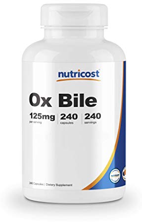 Nutricost Ox Bile Capsules 125mg, 240 Veggie Capsules - Gluten Free, Non-GMO