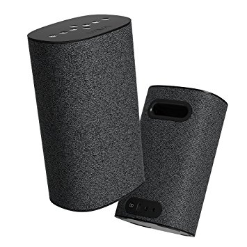 Bluetooth Speakers, A Pair of VAVA VOOM 22 True Wireless Speakers (60W Hi-Fi Sound, Home Theater System, Bass EQ, 3.5mm Compatibility, Built-In Controls, Charger Port for Phones)