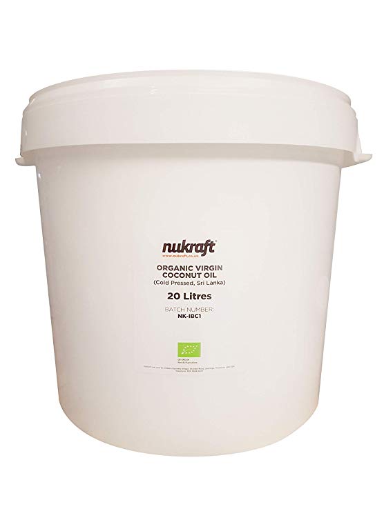 Organic Virgin Coconut Oil by Nukraft (Cold Pressed): 20L Bucket - Bulk, Wholesale (Also Available in 1L, 5L and 10L)