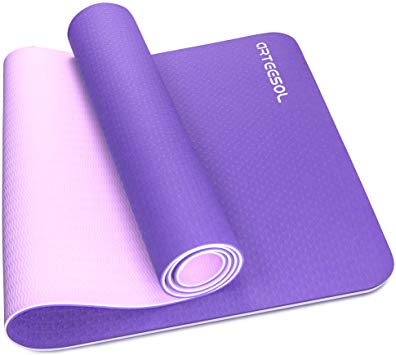 arteesol Yoga Mat, Non-Slip Exercise Mat Pollutant-Free TPE Fitness Mat with Carrying Strap for Yoga/Pilates/Exercises/Gymnastics-183 x 61 x 0.6 cm-8 Colors