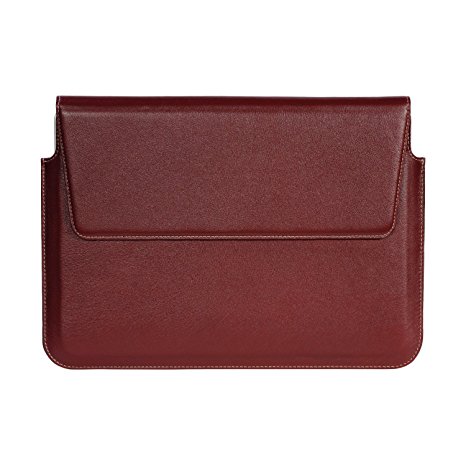 MediaDevil Apple MacBook Pro 15" (2016 - 2017) Leather Case (Burgundy with Cream stitching) - Artisansuit Genuine European Leather Case