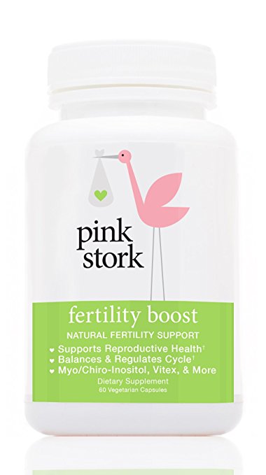 Pink Stork Fertility Boost: Natural Fertility Support, -Balances & Regulates Cycle, -Myo/Chiro-Inositol, Vitex & More, -Essential Vitamins & Extracts, -60 Vegetarian Capsules