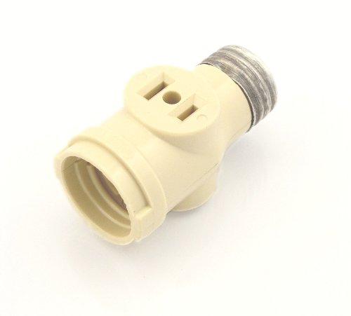 Leviton 1403-I 660 Watt, 125 Volt, Two Outlet Socket Adapter, Ivory