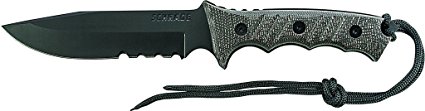 Schrade SCHF3 Extreme Survival Full Tang Partially Serrated Clip Point Fixed Blade Micarta Handle