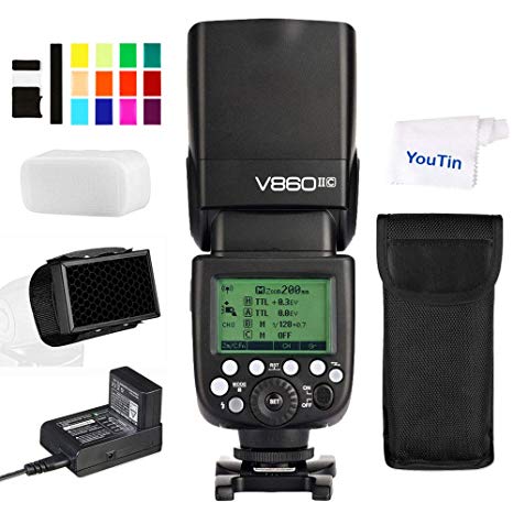 Godox V860II-C Camera Flash Speedlite HSS GN60 2.4G Wireless   2000mAh Lithium-ion Battery for 6D 7D 50D 60D 500D 550D 600D 650D Canon EOS Cameras
