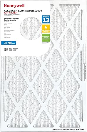 20x20x1 Honeywell Air Filter Allergen Eliminator 13000 Ultra Efficiency MERV 13 (4 Pack)