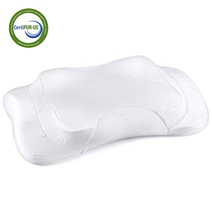 Memory Foam Pillow - Memory Foam Orthopedic Pillow for Sleeping, Cervical Pillow, Ergonomic Bed Pillow for Side Sleepers Back Sleepers, Neck Support Pillow with Hypoallergenic Pillowcase