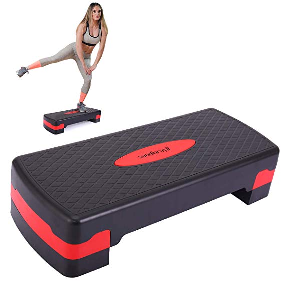 JAXPETY New 27'' Fitness Aerobic Step Adjust 4" - 6" Exercise Stepper w/Risers Home Gym