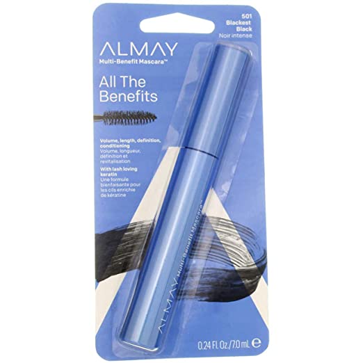 Almay One Coat Multi-Benefit Mascara, Blackest Black, 0.24 Fluid Ounce (Pack of 2)