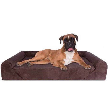 KOPEKS Deluxe Orthopedic Memory Foam Sofa Lounge Dog Bed - XL - Brown