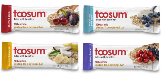 Toosum 100-Calorie Gluten-Free Oatmeal Bars, Variety Pack, 20 Count