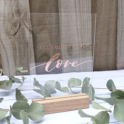 UNIQOOO 20 Pcs Clear Blank Acrylic Sign - 4x6 Inch Wedding Table Number Signs, Card and Gift Sign, Perfect for Centerpiece Decoration, Restaurant, Events and Party - Hand Lettering Quotes, Gift Ideas