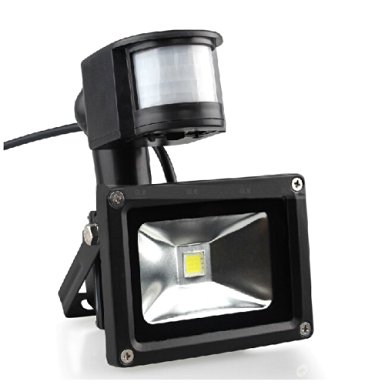 GLW® 10w Led Motion Sensor Light 12v Ac or Dc, 800lm PIR Indoor Security Floodlight Warm White, Waterproof IP44 Basement Floodlight, 80w Halogen Bulb Equivalent