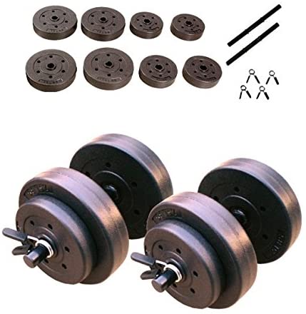 CAP Barbell 40-Pounds Cement Dumbbell Set (Black)