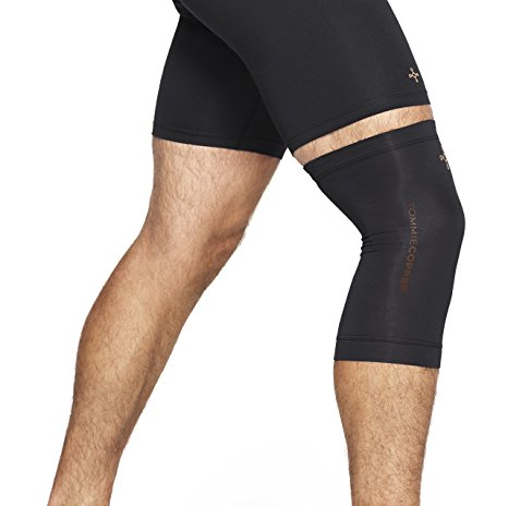 Tommie Copper Men's Contoured Compression Knee Sleeve, Black, Medium