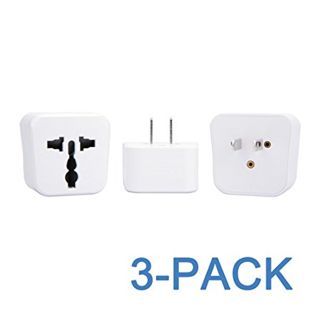 US to Japan Plug Adapter Kit, BESTEK Power Travel Adapter Prong Converter Plug Set, UK EU AU ASIA US to Japan, China, Cuba, Korea, Peru, Philipines, Thailand, Vietnam etc - 3 PACK