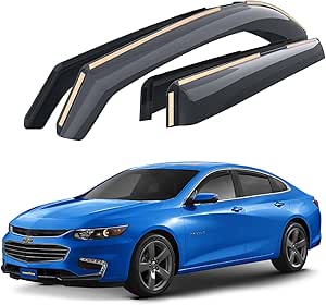 Goodyear Shatterproof in-Channel Window Deflectors for Chevrolet (Chevy) Malibu 2016-2024, Rain Guards, Window Visors for Cars, Vent Deflector, Car Accessories, 4 pcs - GY003478