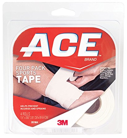 ACE Sports Tape, 1.5 Inches X 10 Yards, 4 Count