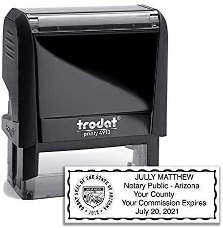 Notary Stamp Seal Ink Personalized Self Inking Stamp Custom Stamp Rubber Stamp Trodat 4913 Self Ink Notary Stamp for State of Arizona