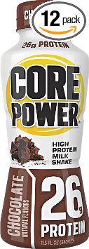 Core Power High Protein Milk Shake, Chocolate, 26g of protein, 11.5-ounce bottles (pack of 12)