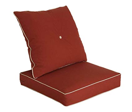 Bossima Indoor/Outdoor Brick Red Deep Seat Chair Cushion Set