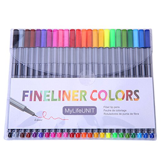 MyLifeUNIT FineLiner Pens, 0.4mm Micro Point Pens Sketch Drawing Pens, 24 Assorted Colors
