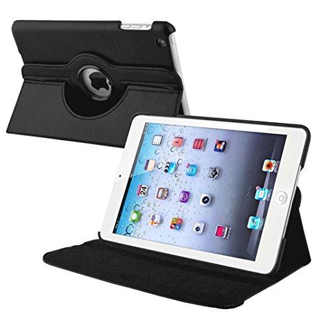 INSTEN 360-Degree Swivel Leather Case for Apple iPad mini, Black (PAPPIPDMLC19)